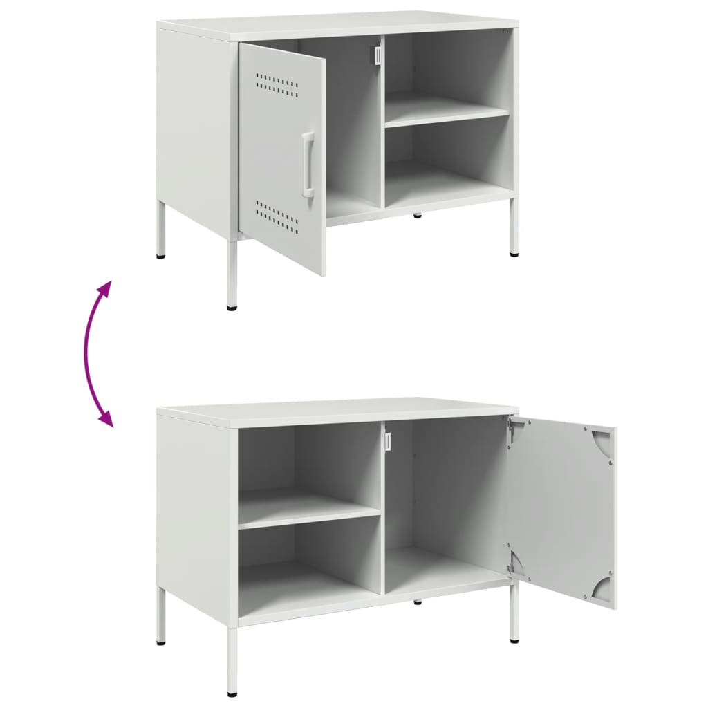 vidaXL Szafka pod telewizor, biała, 68x39x50,5 cm, stalowa