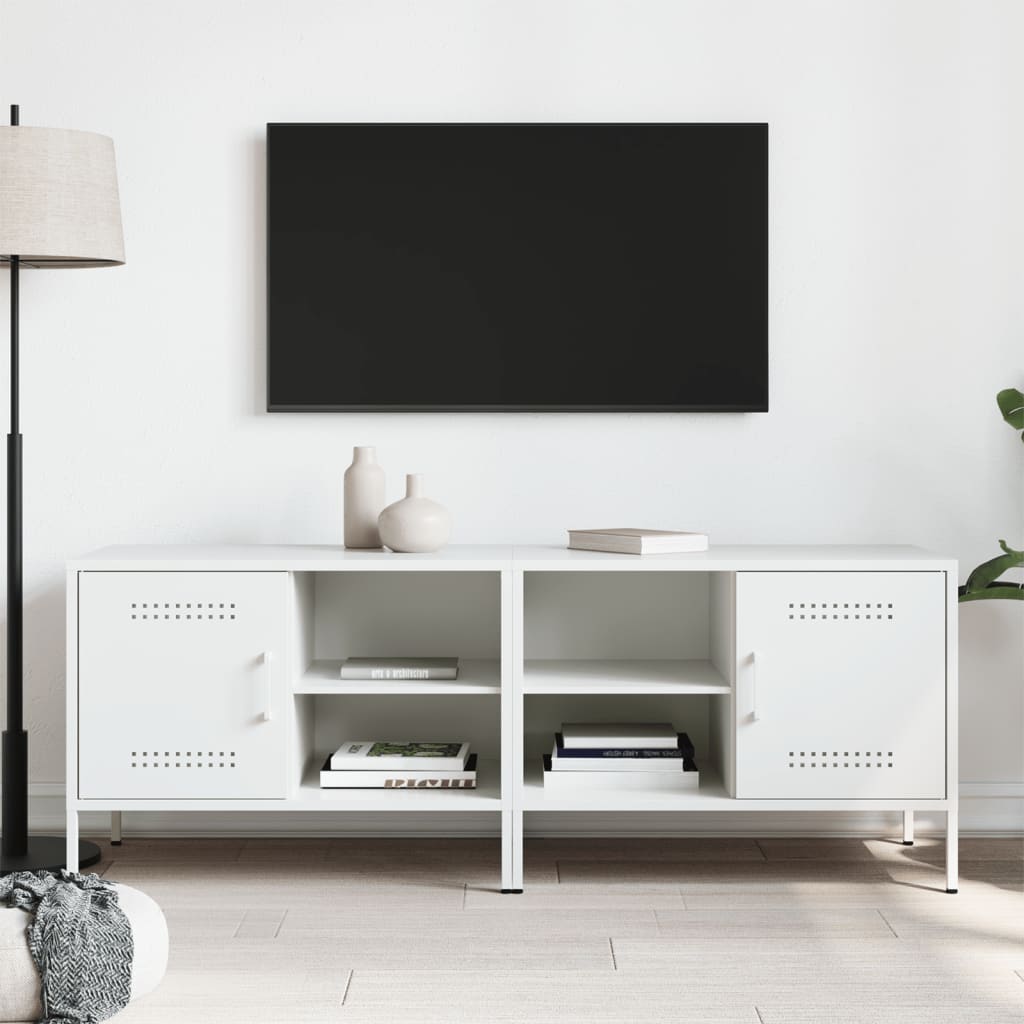vidaXL Szafki pod telewizor, 2 szt., białe, 68x39x50,5 cm, stalowe
