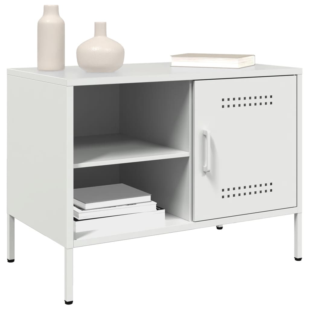 vidaXL Szafki pod telewizor, 2 szt., białe, 68x39x50,5 cm, stalowe