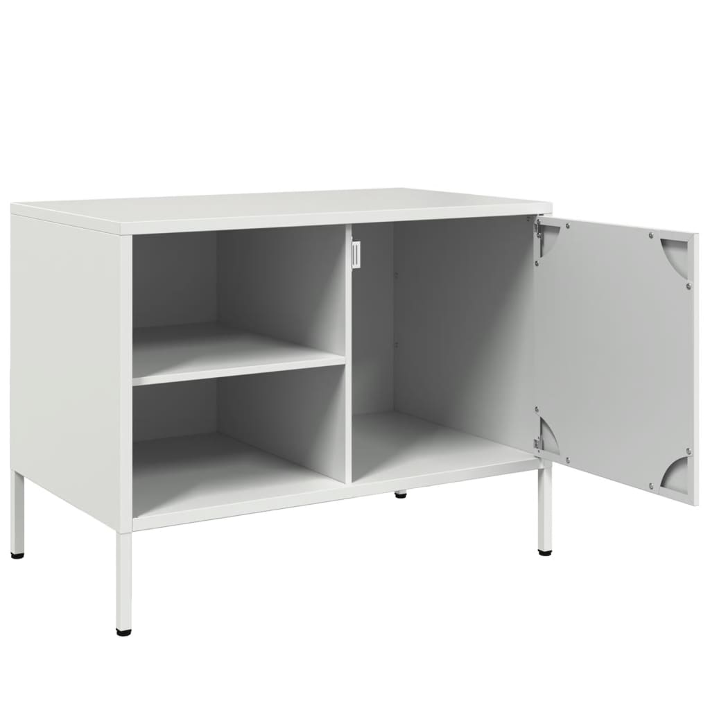 vidaXL Szafki pod telewizor, 2 szt., białe, 68x39x50,5 cm, stalowe