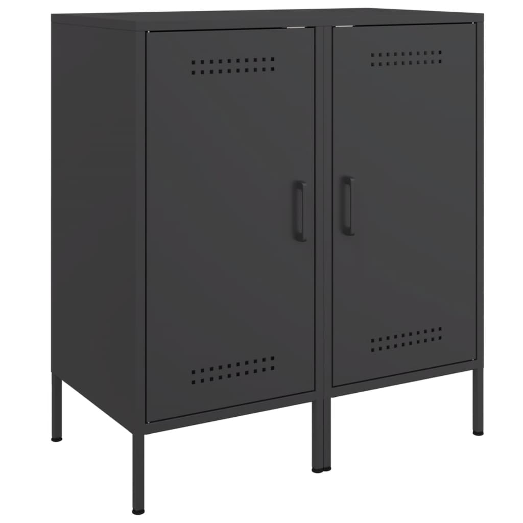 vidaXL Szafki, 2 szt., czarne, 36x39x79 cm, stal