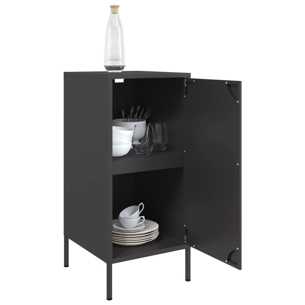 vidaXL Szafki, 2 szt., czarne, 36x39x79 cm, stal