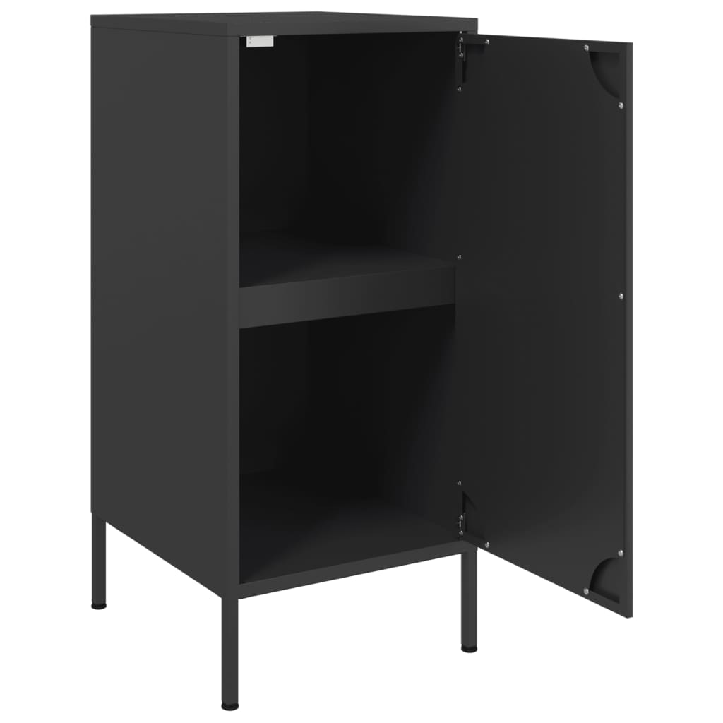 vidaXL Szafki, 2 szt., czarne, 36x39x79 cm, stal