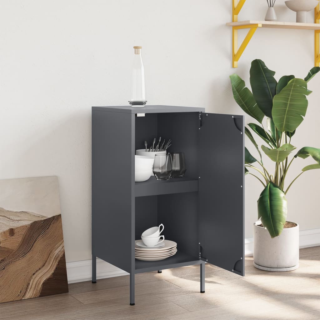 vidaXL Szafka, antracytowa, 36x39x79 cm, stal