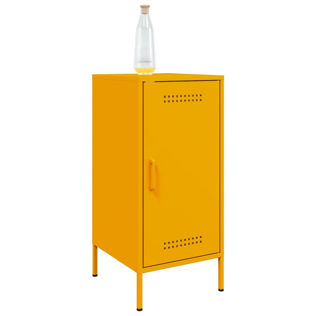 vidaXL Szafki, 2 szt., musztardowe, 36x39x79 cm, stal
