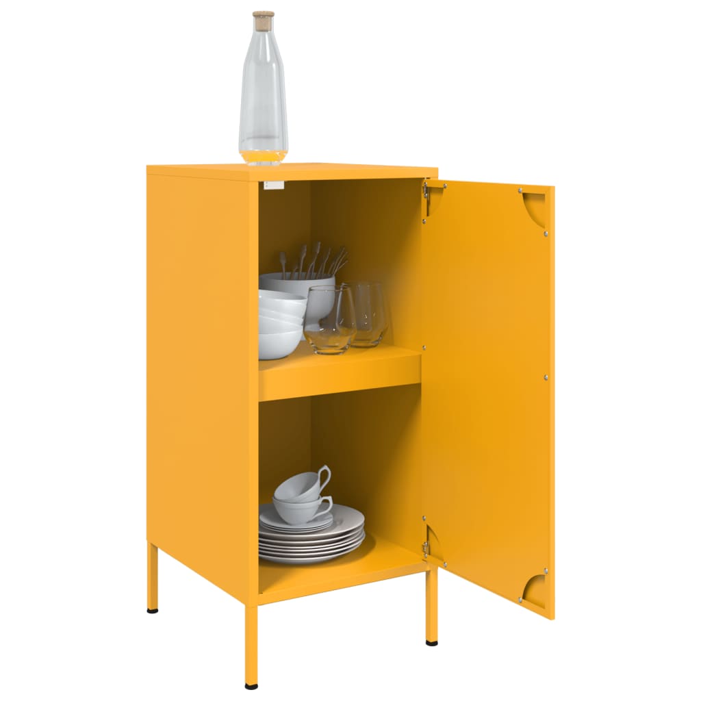 vidaXL Szafki, 2 szt., musztardowe, 36x39x79 cm, stal