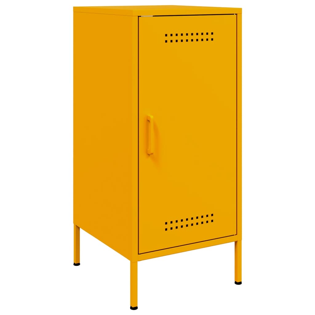 vidaXL Szafki, 2 szt., musztardowe, 36x39x79 cm, stal