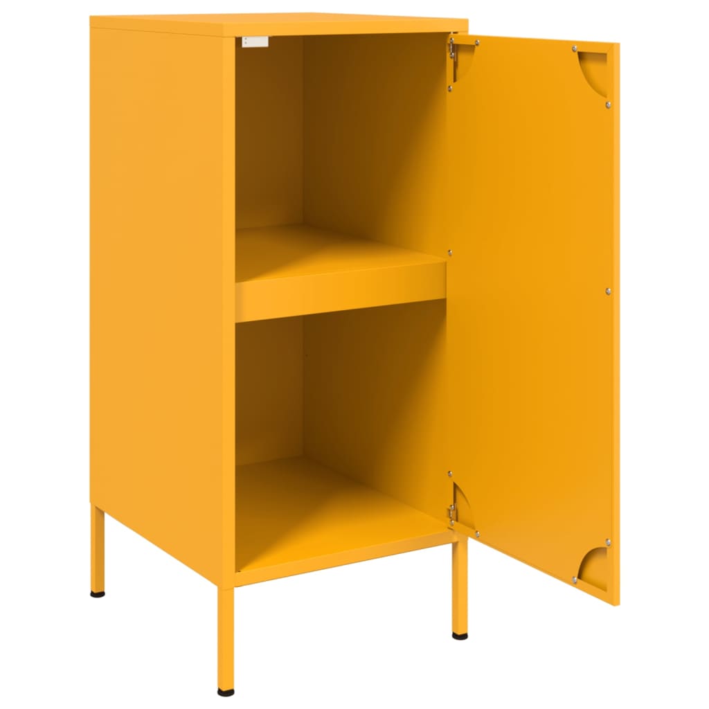 vidaXL Szafki, 2 szt., musztardowe, 36x39x79 cm, stal
