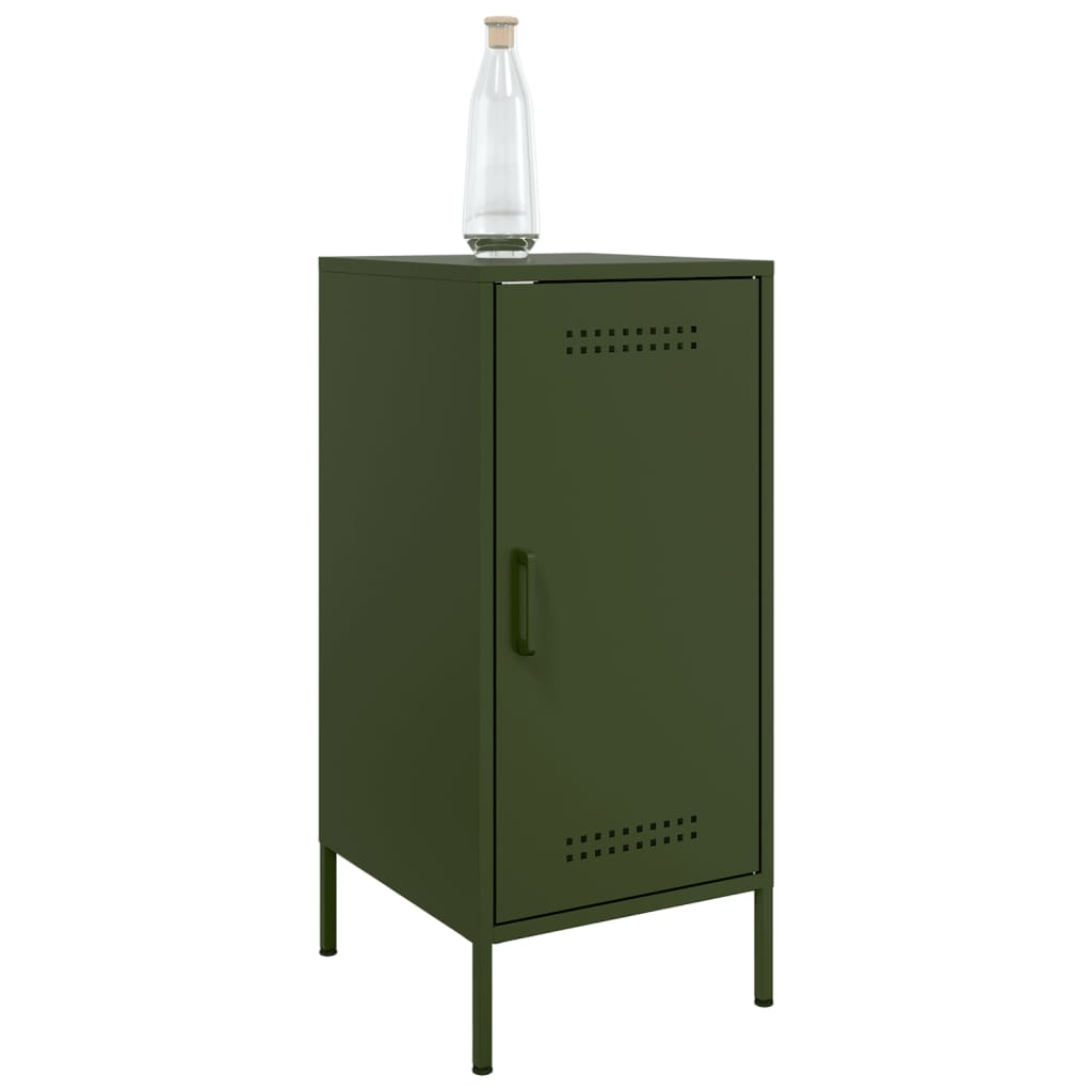 vidaXL Szafki, 2 szt., oliwkowe, 36x39x79 cm, stal