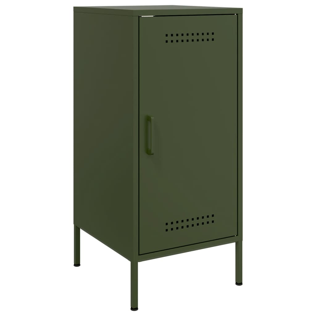 vidaXL Szafki, 2 szt., oliwkowe, 36x39x79 cm, stal