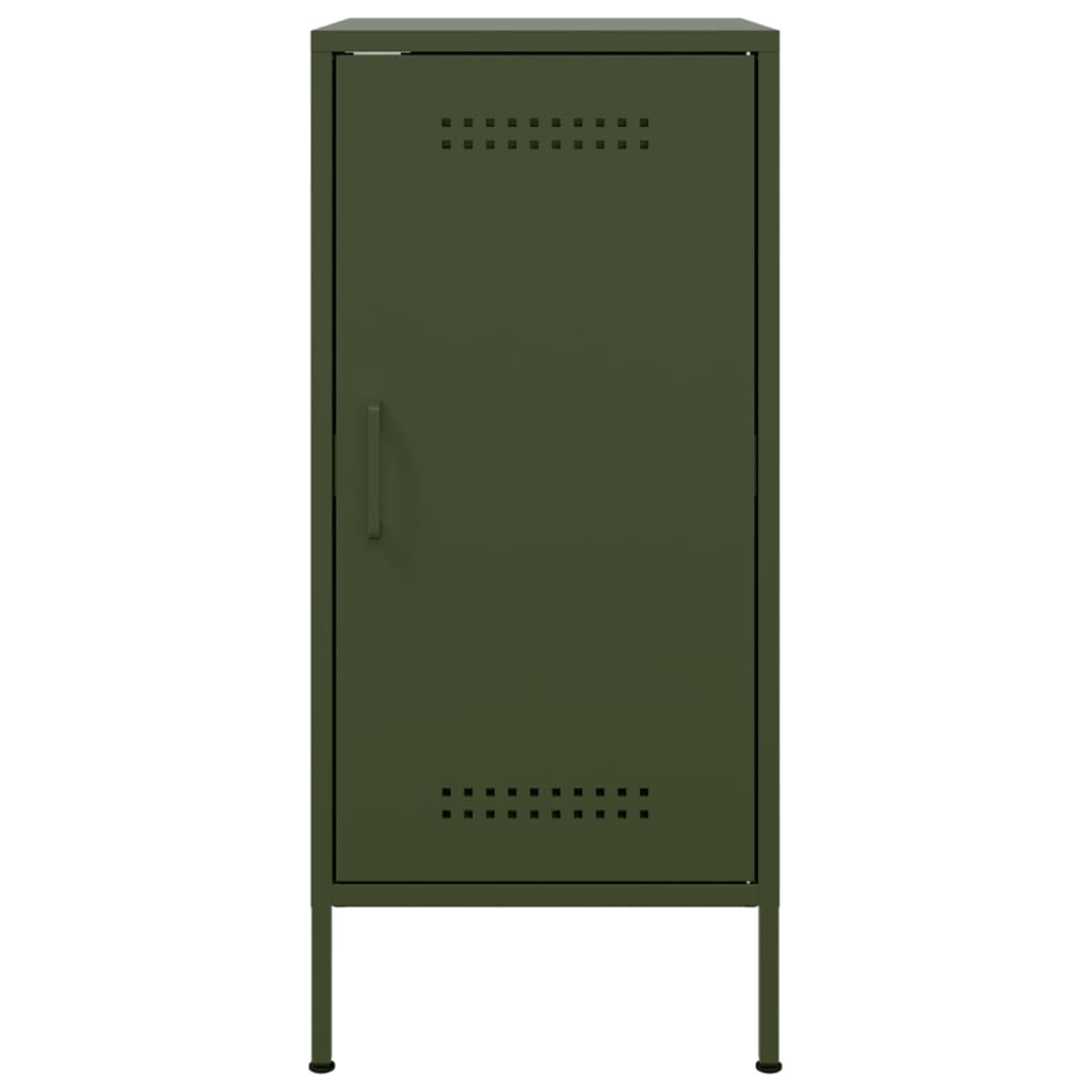 vidaXL Szafki, 2 szt., oliwkowe, 36x39x79 cm, stal