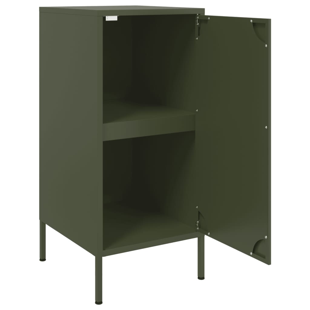 vidaXL Szafki, 2 szt., oliwkowe, 36x39x79 cm, stal