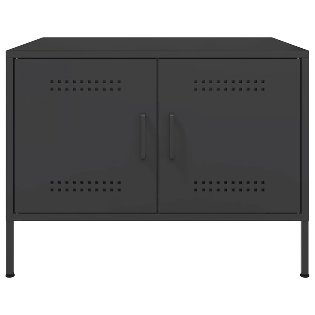 vidaXL Stolik kawowy, czarny, 68x50x50,5 cm, stal