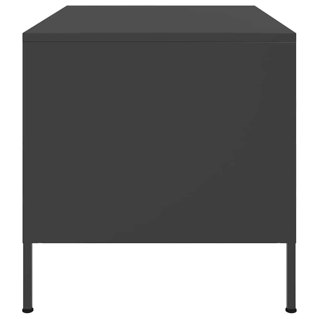 vidaXL Stolik kawowy, czarny, 68x50x50,5 cm, stal