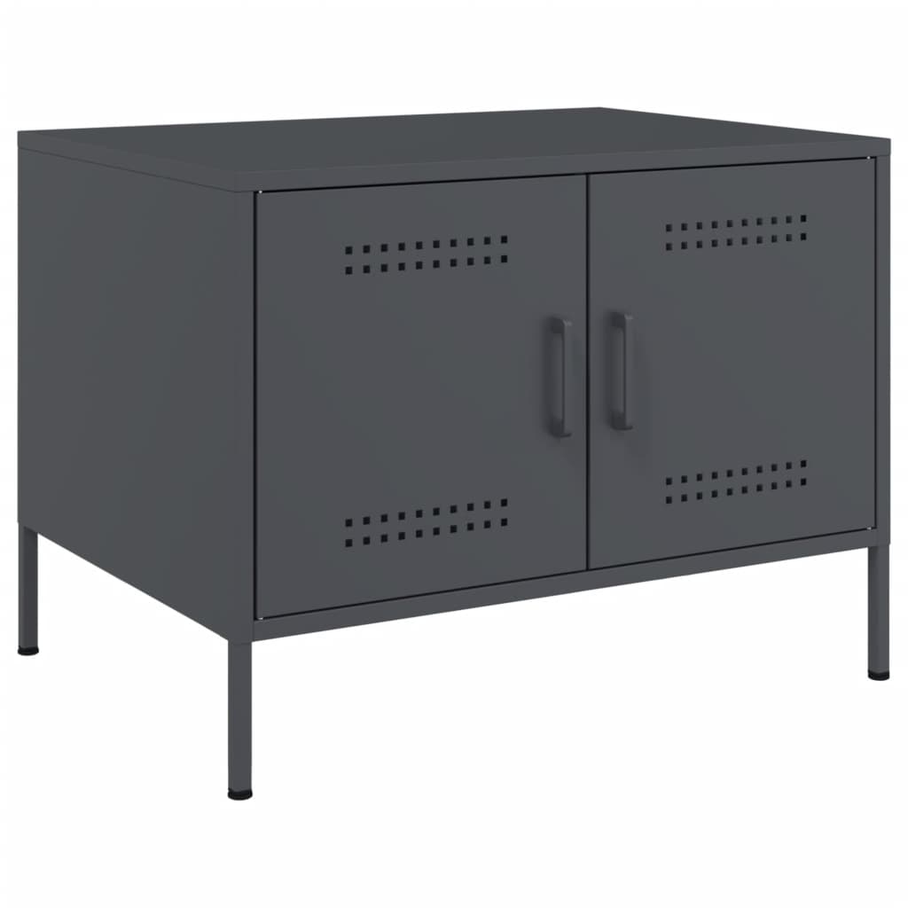 vidaXL Stolik kawowy, antracytowy, 68x50x50,5 cm, stal