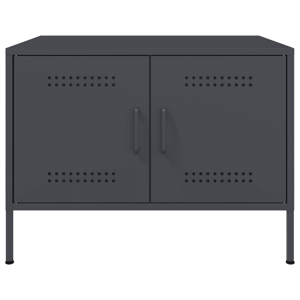 vidaXL Stolik kawowy, antracytowy, 68x50x50,5 cm, stal