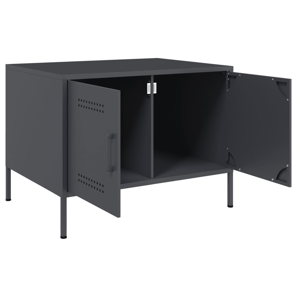 vidaXL Stolik kawowy, antracytowy, 68x50x50,5 cm, stal