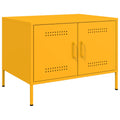 vidaXL Stolik kawowy, musztardowy, 68x50x50,5 cm, stal
