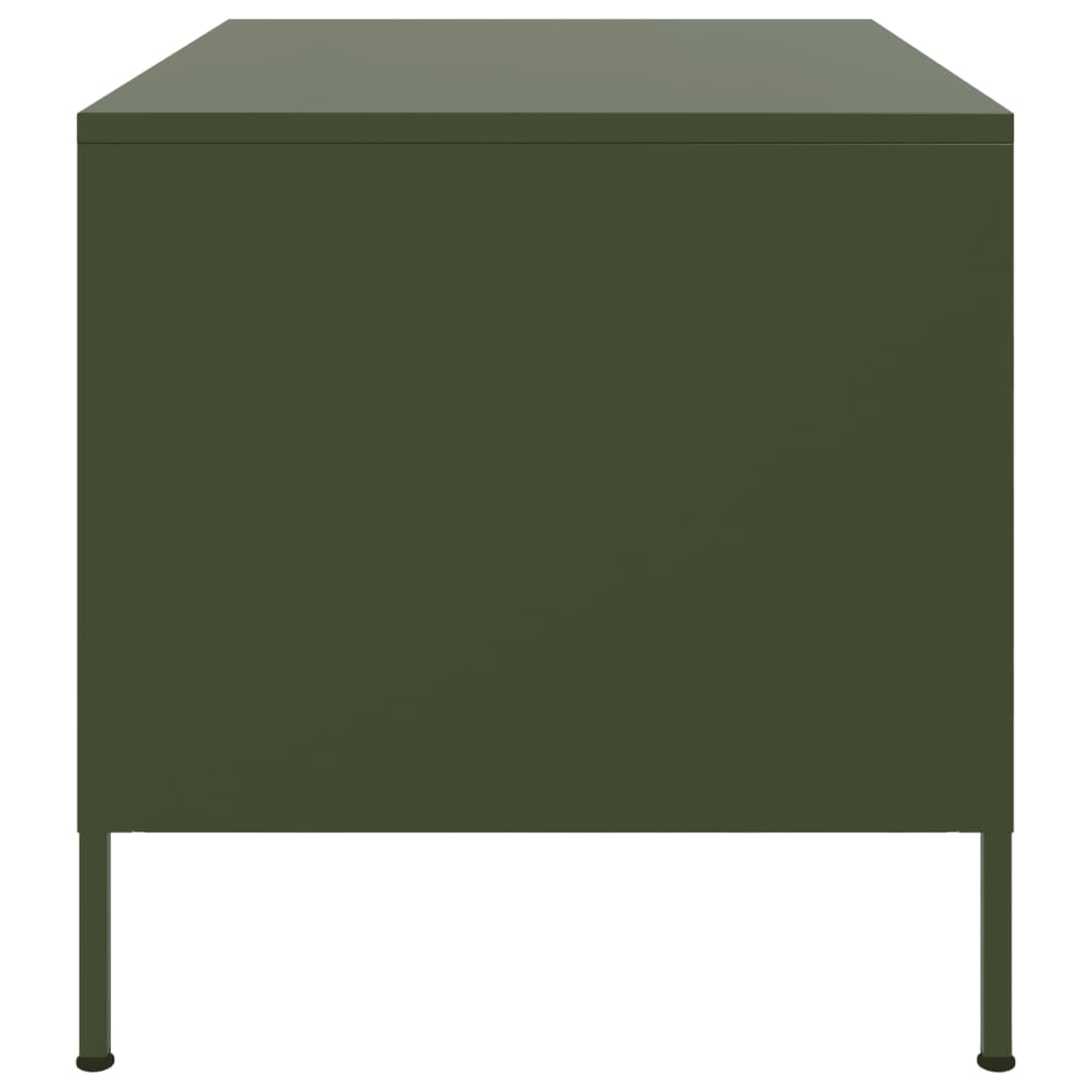 vidaXL Stolik kawowy, oliwkowy, 68x50x50,5 cm, stal