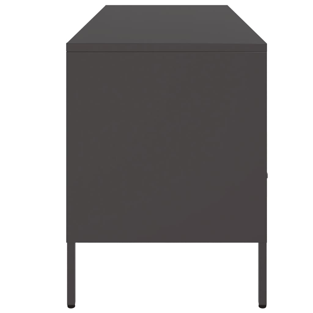 vidaXL Szafka pod telewizor, czarna, 100,5x39x50,5 cm, stalowa