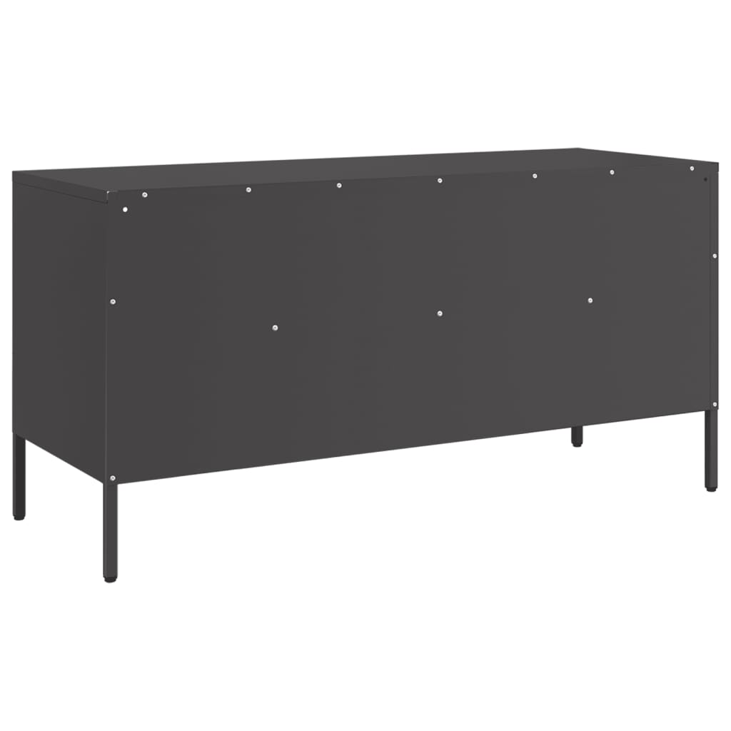 vidaXL Szafka pod telewizor, czarna, 100,5x39x50,5 cm, stalowa