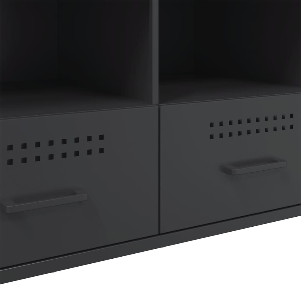 vidaXL Szafka pod telewizor, czarna, 100,5x39x50,5 cm, stalowa