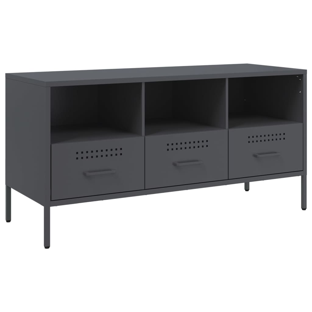 vidaXL Szafka pod telewizor, antracytowa, 100,5x39x50,5 cm, stalowa