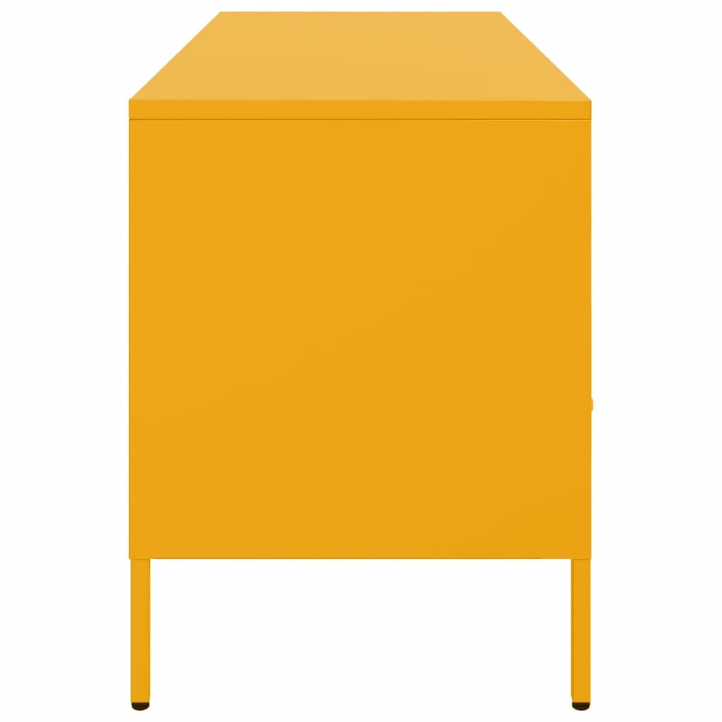 vidaXL Szafka pod telewizor, musztardowa, 100,5x39x50,5 cm, stalowa