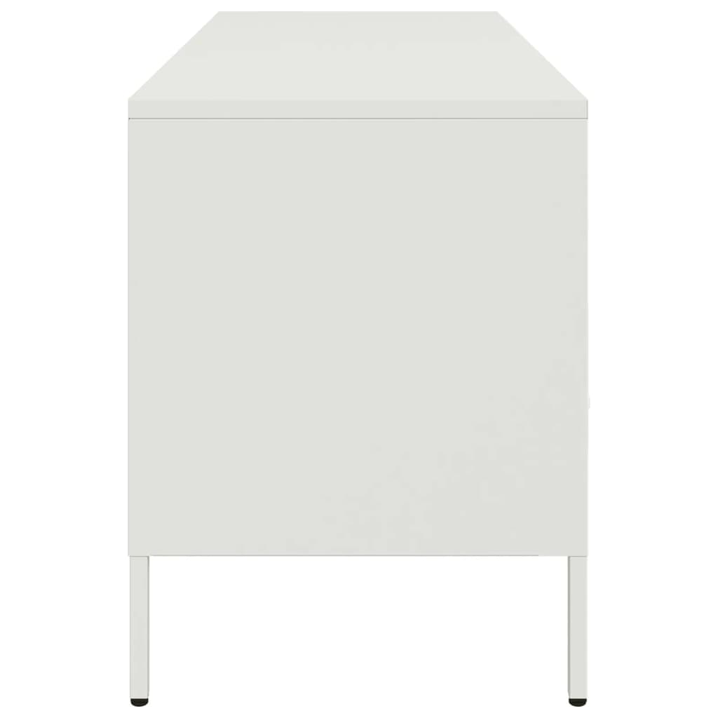 vidaXL Szafka pod telewizor, biała, 100,5x39x50,5 cm, stalowa