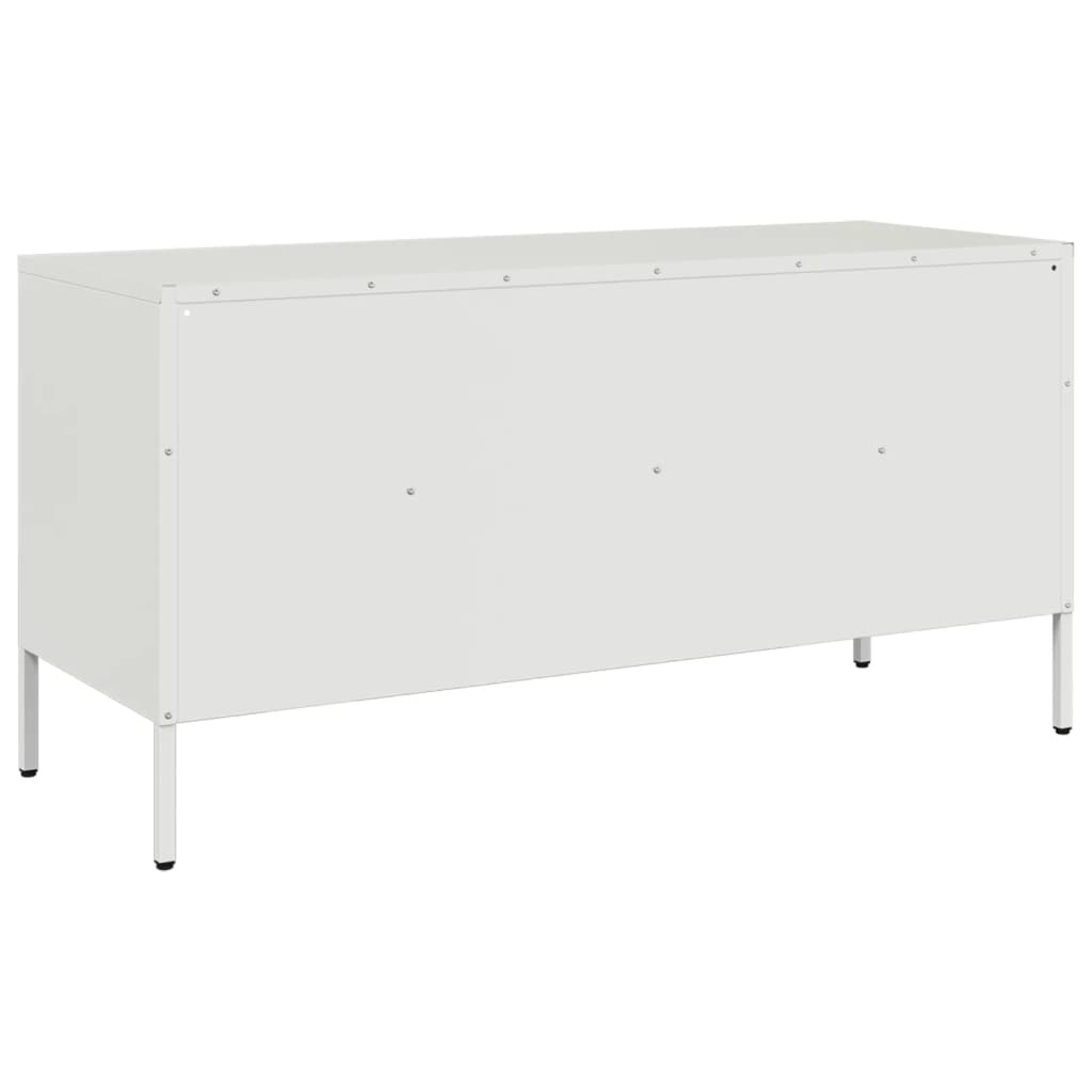 vidaXL Szafka pod telewizor, biała, 100,5x39x50,5 cm, stalowa
