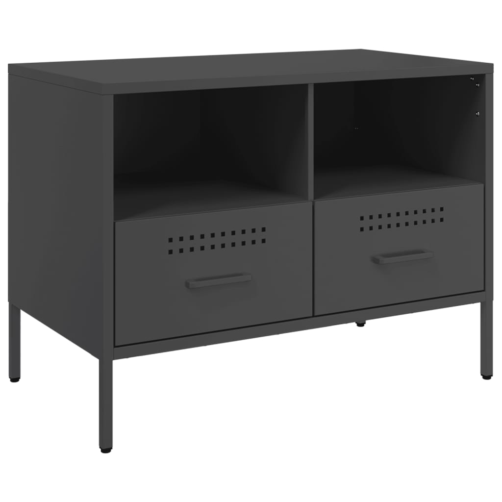 vidaXL Szafka RTV, czarna, 68x39x50,5 cm, stalowa