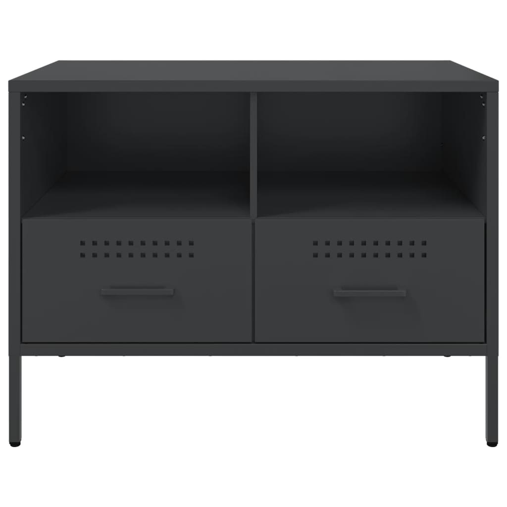 vidaXL Szafka RTV, czarna, 68x39x50,5 cm, stalowa