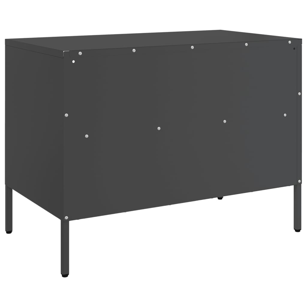 vidaXL Szafka RTV, czarna, 68x39x50,5 cm, stalowa