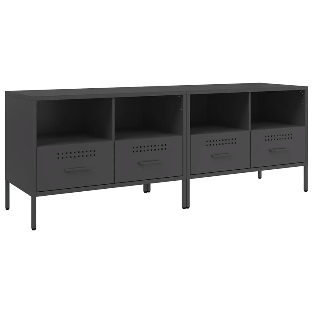 vidaXL Szafki RTV, 2 szt., czarne, 68x39x50,5 cm, stalowe