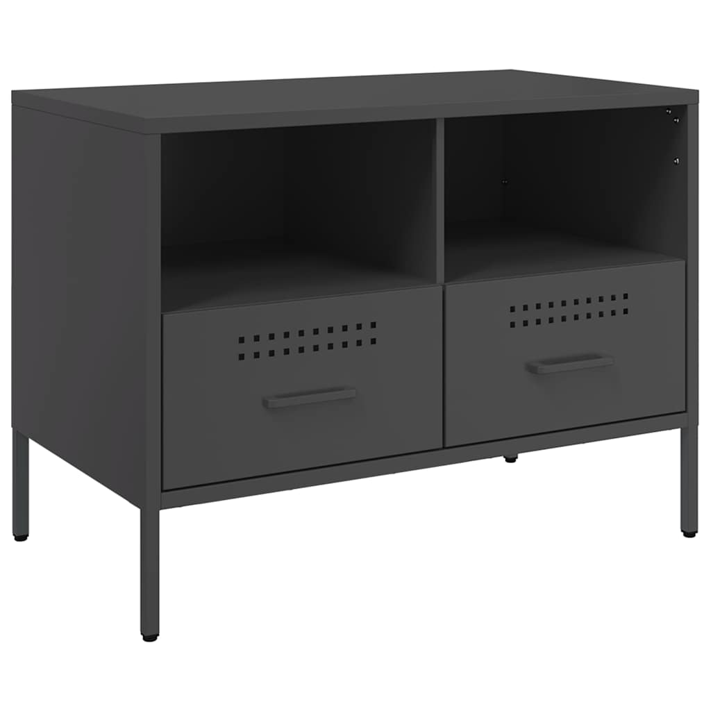 vidaXL Szafki RTV, 2 szt., czarne, 68x39x50,5 cm, stalowe