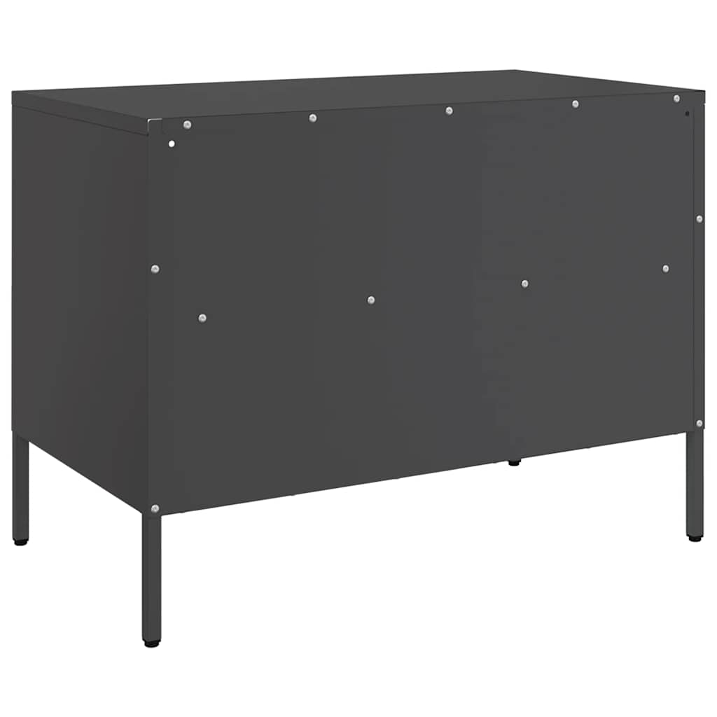 vidaXL Szafki RTV, 2 szt., czarne, 68x39x50,5 cm, stalowe
