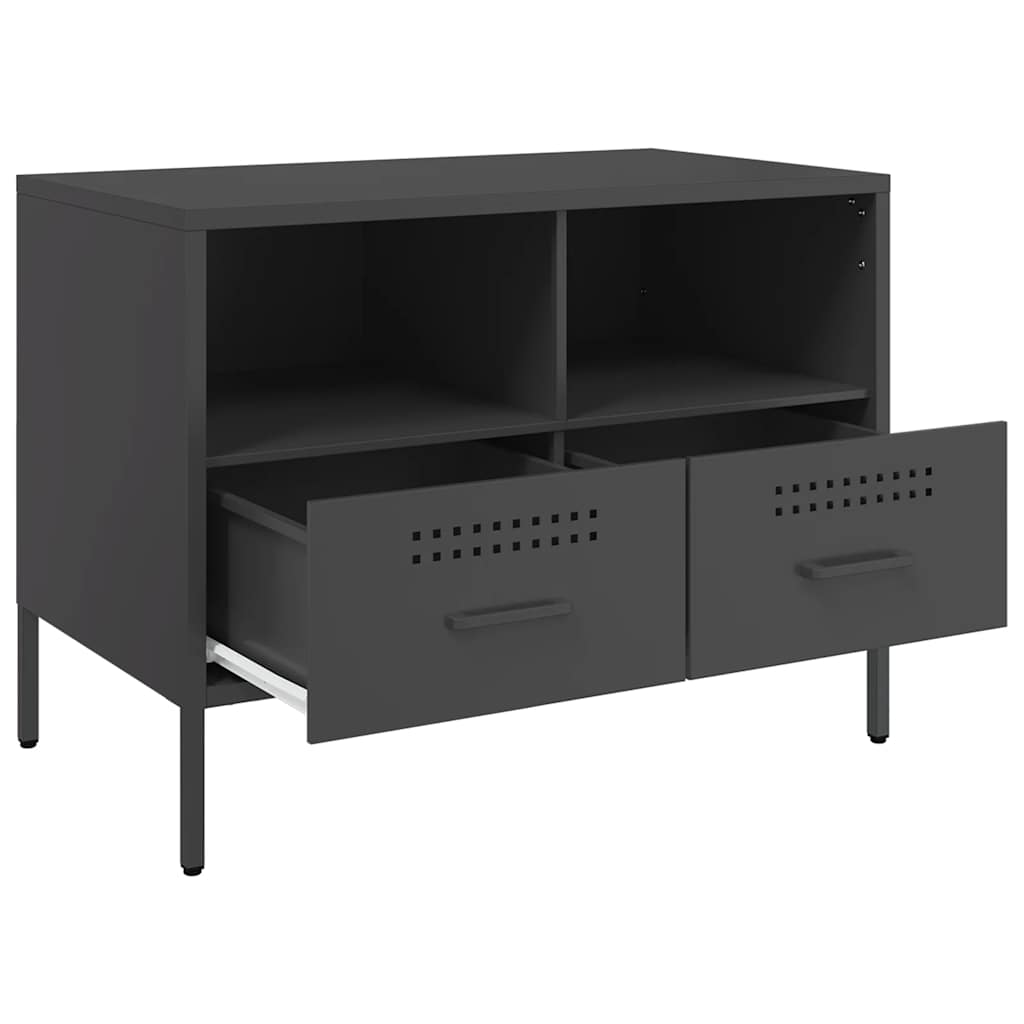 vidaXL Szafki RTV, 2 szt., czarne, 68x39x50,5 cm, stalowe