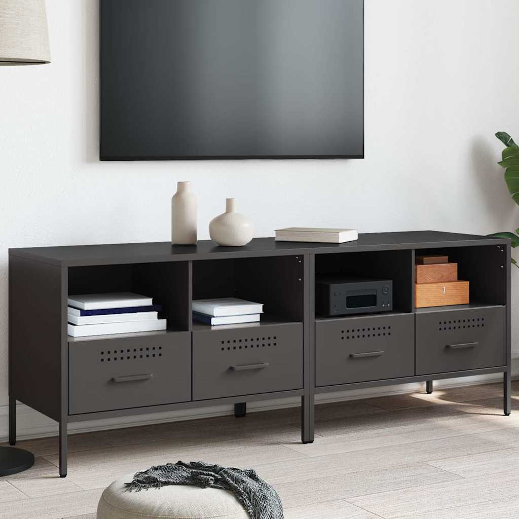 vidaXL Szafki RTV, 2 szt., czarne, 68x39x50,5 cm, stalowe