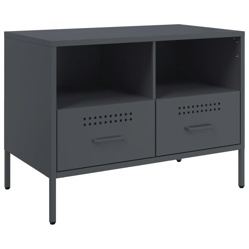 vidaXL Szafki RTV, 2 szt., antracytowe, 68x39x50,5 cm, stalowe