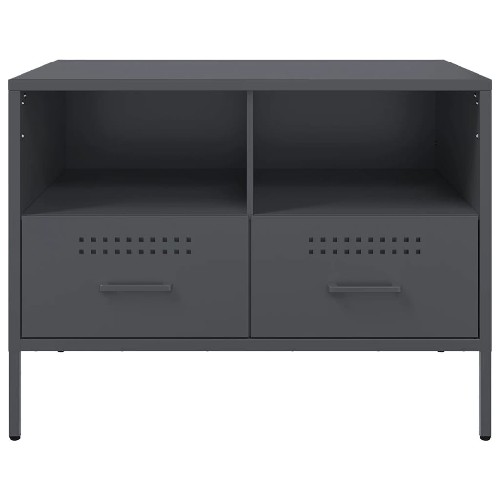 vidaXL Szafki RTV, 2 szt., antracytowe, 68x39x50,5 cm, stalowe