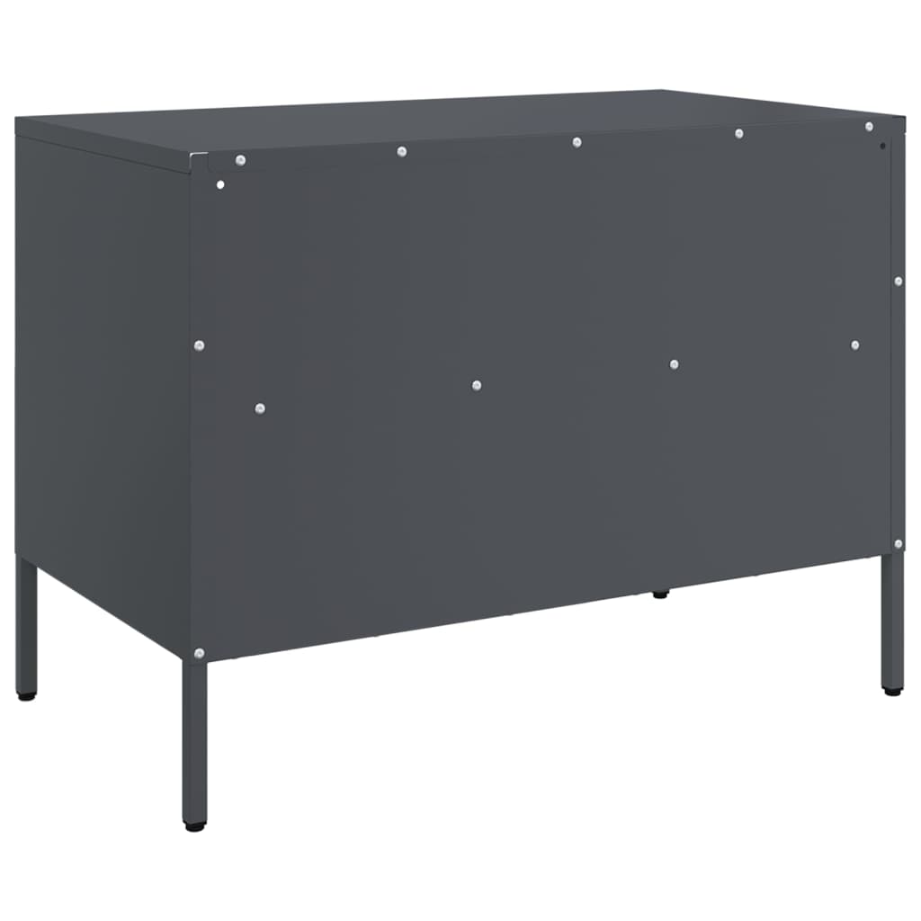 vidaXL Szafki RTV, 2 szt., antracytowe, 68x39x50,5 cm, stalowe