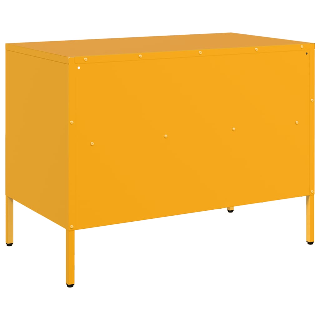 vidaXL Szafki pod telewizor, 2 szt., musztardowe, 68x39x50,5 cm, stal