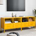 vidaXL Szafki pod telewizor, 2 szt., musztardowe, 68x39x50,5 cm, stal