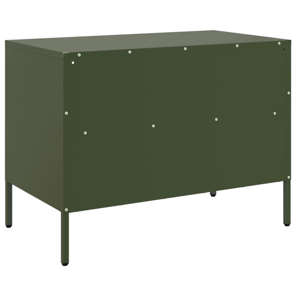 vidaXL Szafki pod telewizor, 2 szt., oliwkowe, 68x39x50,5 cm, stalowe