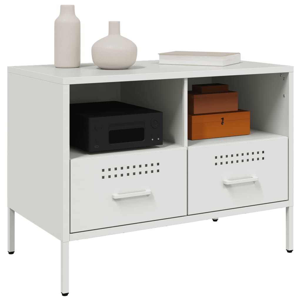 vidaXL Szafka pod telewizor, biała, 68x39x50,5 cm, stalowa