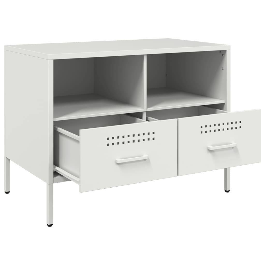vidaXL Szafka pod telewizor, biała, 68x39x50,5 cm, stalowa