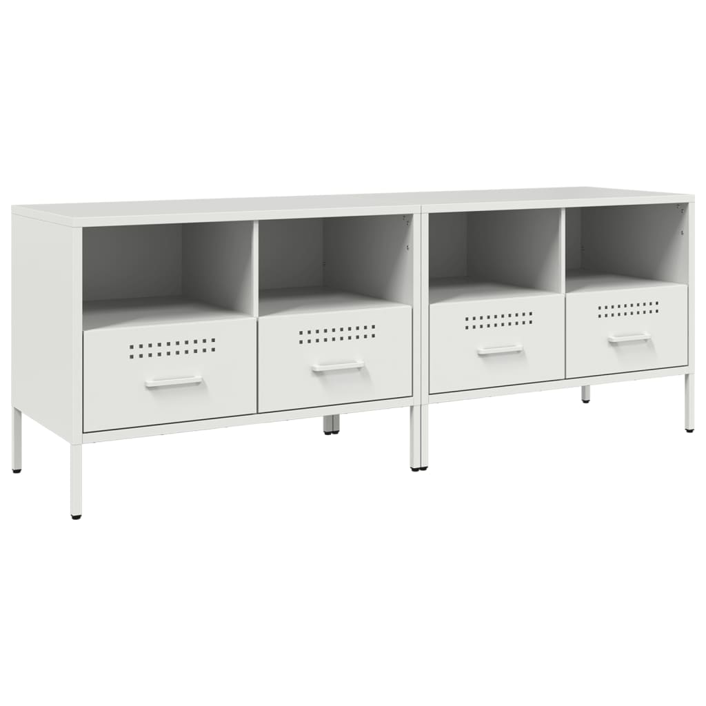 vidaXL Szafki pod telewizor, 2 szt., białe, 68x39x50,5 cm, stalowe