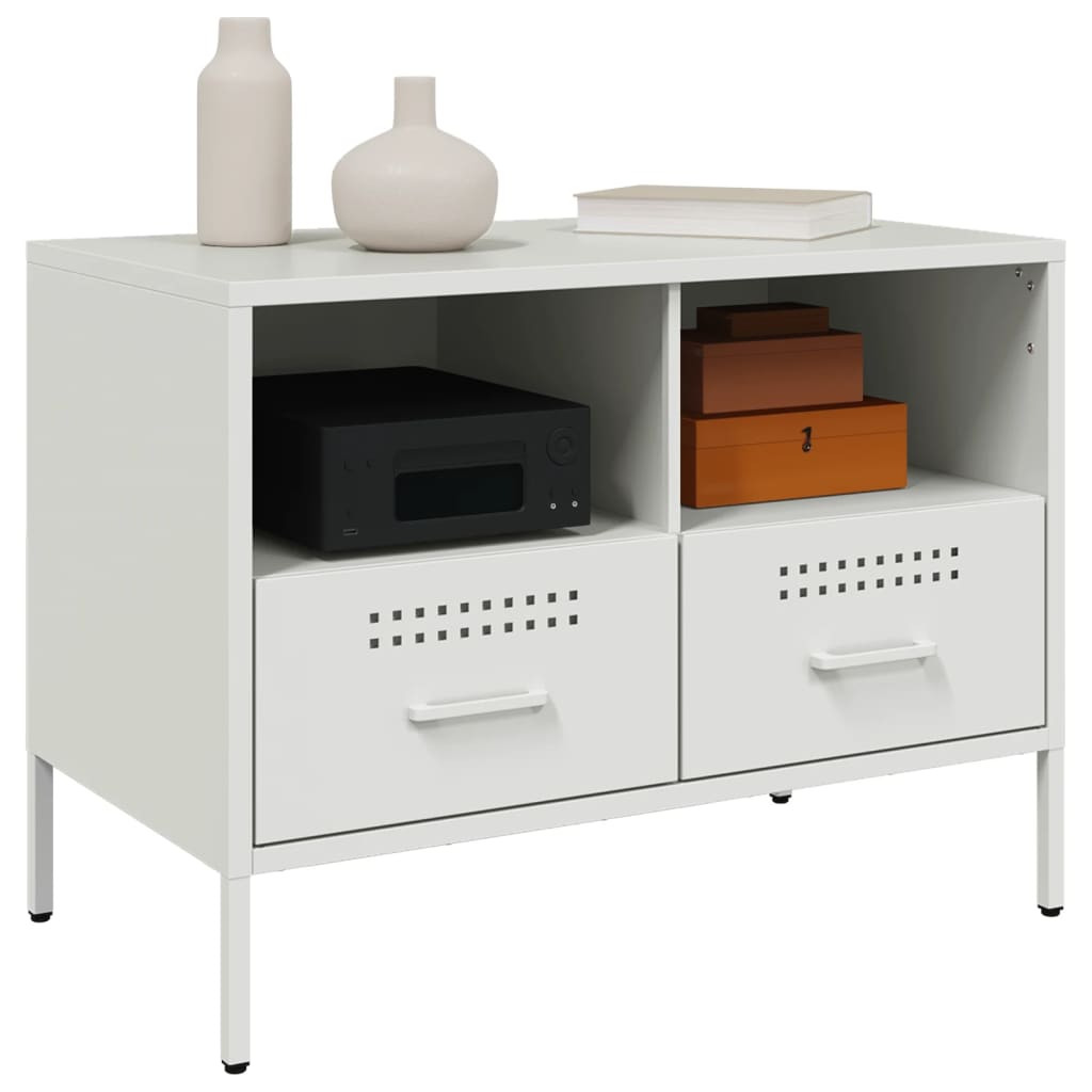 vidaXL Szafki pod telewizor, 2 szt., białe, 68x39x50,5 cm, stalowe