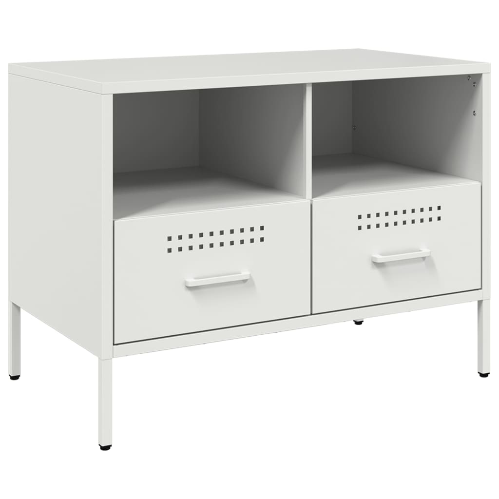 vidaXL Szafki pod telewizor, 2 szt., białe, 68x39x50,5 cm, stalowe
