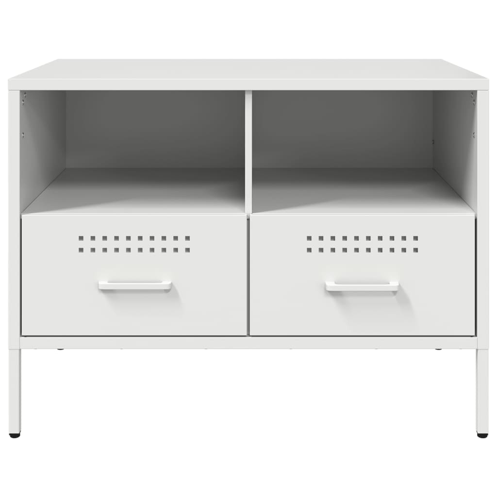 vidaXL Szafki pod telewizor, 2 szt., białe, 68x39x50,5 cm, stalowe